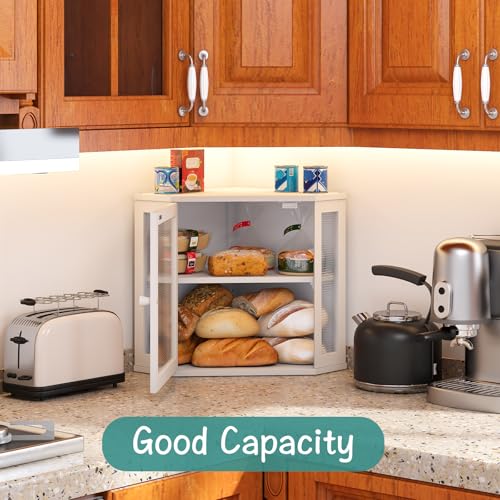 White Bread Box for Kitchen Counter (White / Medium)