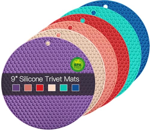 Silicone Trivet Mats Microwave Mat Pot Holders for Hot Pan and Pot Pads. Heat Resistant Counter Mats for Tables