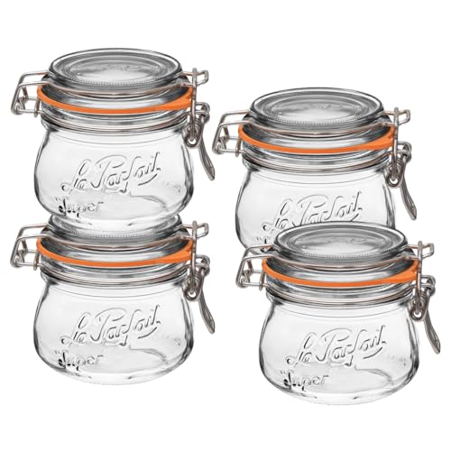 Super Jars Wide Mouth French Glass Preserving Jars with Rounded Bodies