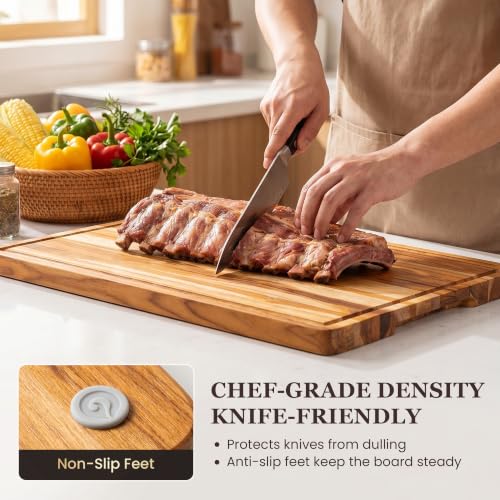 24x18 in Large Teak Cutting Board (24"L x 18"W)