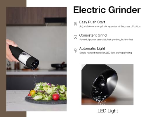 Electric Pepper Grinder and Salt Mill Set
