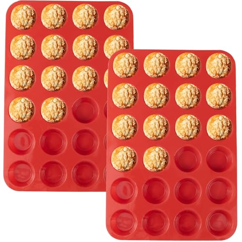 24 Cups Silicone Mini Muffin Pan Set