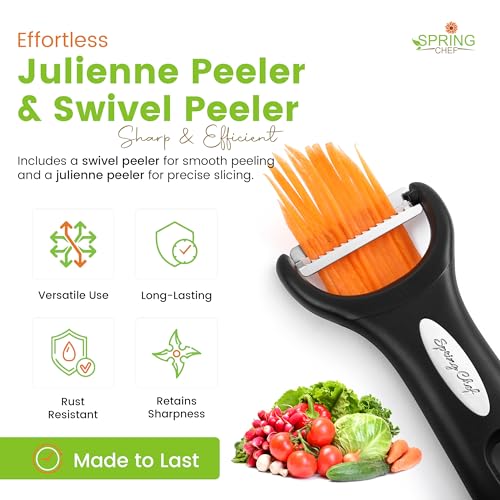 Premium Vegetable Peeler Sets for Kitchen with Stainless Steel Sharp Blades & Comfortable Handles