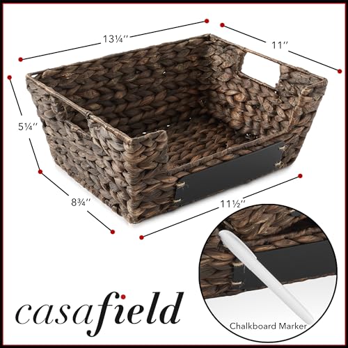 Set of 2 Water Hyacinth Seagrass Pantry Baskets with Handles