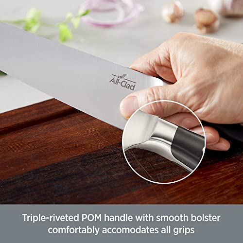 Forged German Stainless Steel Santoku Knife (Silver/Black / 7")