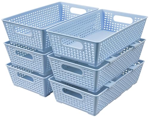 Stackable Plastic Woven Basket Organizer