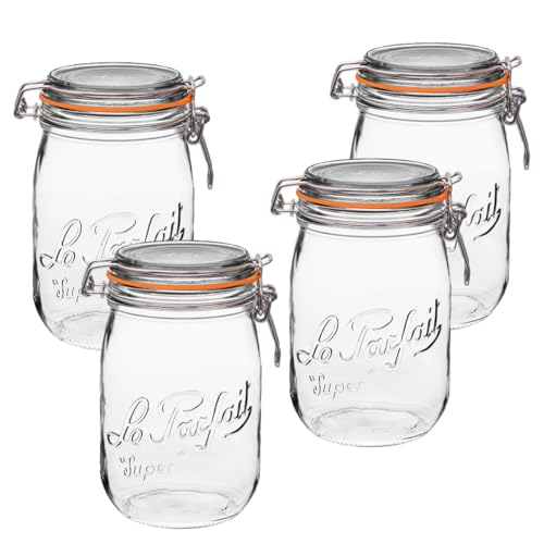 Super Jars Wide Mouth French Glass Preserving Jars with Rounded Bodies