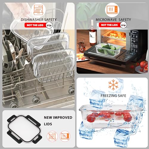 12 Packs 30 oz 15oz Glass Food Storage Containers