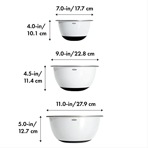Good Grips Mixing Bowl Set (White / 3-Piece / Stainless Steel Mixing Bowls)