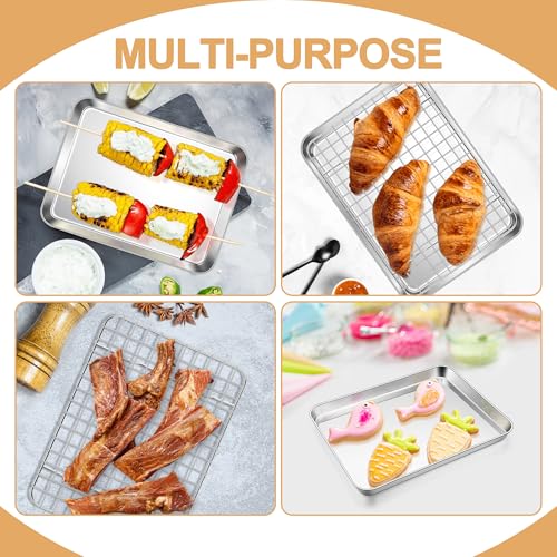 19.8/17.6/16/12.5/10.5/9 Inch Baking Sheet with Rack Set