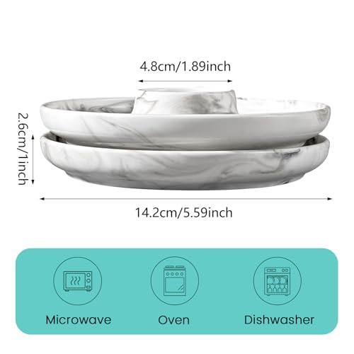 EggHolder & Spoon Set Ceramic Egg Holders + SS Spoons Breakfast Plate White 5.5'' Food Container Egg Tray Dinner Serving for Hard Boiled Eggs