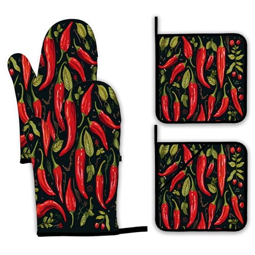 Colorful Butterfly Oven Mitts and Pot Holders