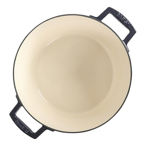6 Quart Round Enameled Cast Iron Dutch Oven with Lid (Blue / Dutch Oven w/Lid (6-Quart))