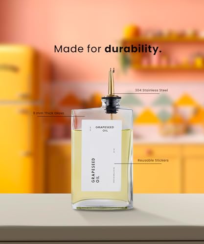 Olive Oil Dispenser for Kitchen (Silver / Set of 2)