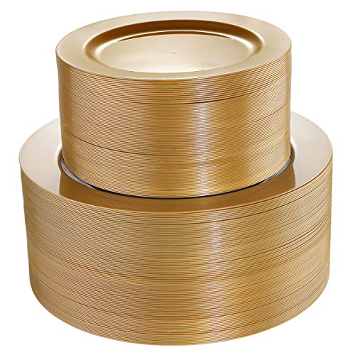 200 Pcs Disposable Plastic Plates for Party