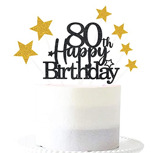 Glittery Cake Topper with Star Birthday Party Supplies