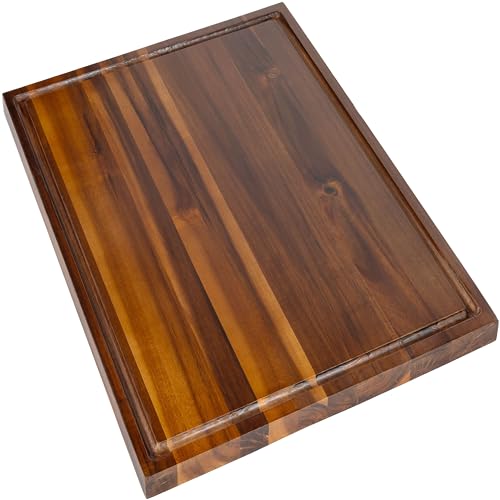 Eldridge Extra Large 24" x 18" Acacia Cutting Board (Brown / 24"L x 18"W)