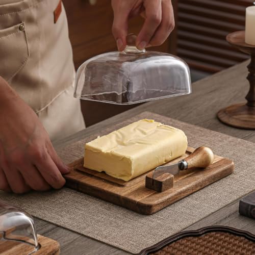 Butter Dish with Knife and Glass Lid
