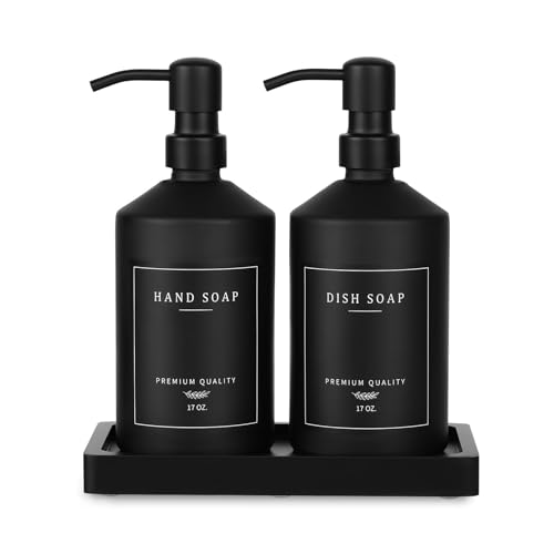 Glass Kitchen Soap Dispenser Set