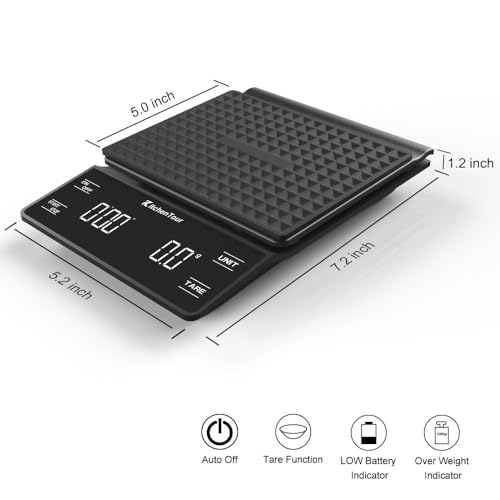 KitchenTour CaféMetric Coffee Scale with Timer 0.1g