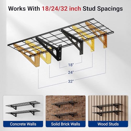 Fleximounts ' X Black 2 Pack Ft Inch by Wall Shelf Garage Storage Rack