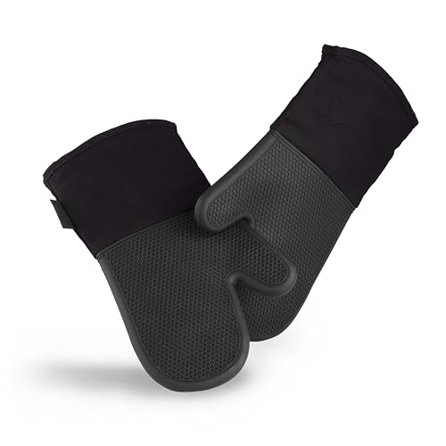 Black Set of 2 Silicone Oven Mitts
