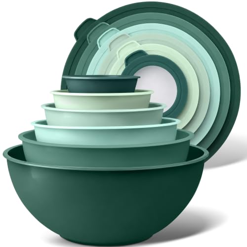 Piece Plastic Mixing Bowls with Lids Set