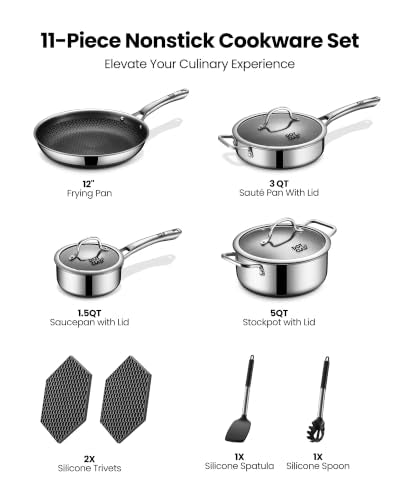 11 Piece Hybrid Stainless Steel Cookware Set