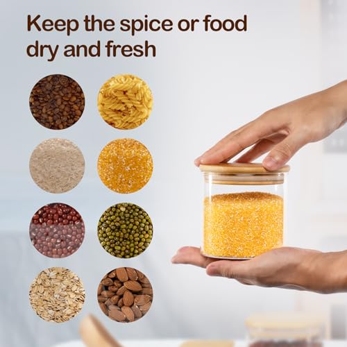 Round Glass Storage Containers with Bamboo Lids