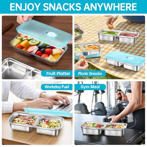 4 Pack Stainless Steel Snack Containers Reusable