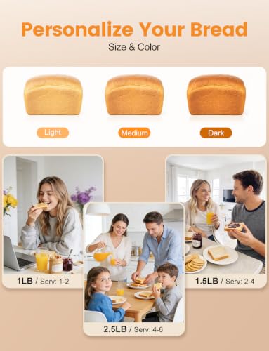 25-in-1 2.5LB Bread Maker with Built-in Electronic Scale (Jet Black)