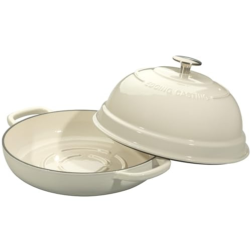 Enameled Cast Iron Dutch Oven Pot with Lid (White)
