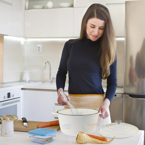 3 QT Small Enameled Cast Iron Dutch Oven with Self (White / 3QT)