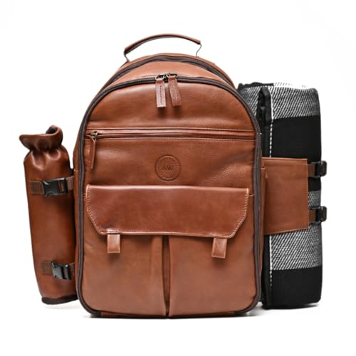 Premium Collection Genuine Leather Picnic Backpack for 4