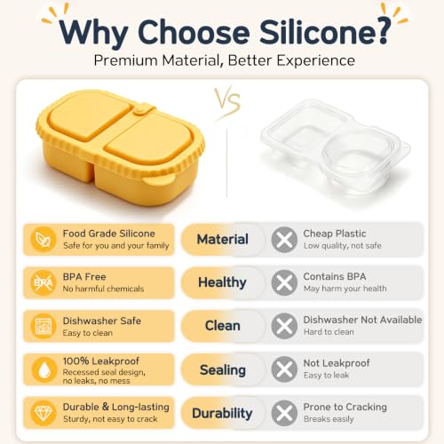 8 oz Reusable Silicone Snack Containers with Lids