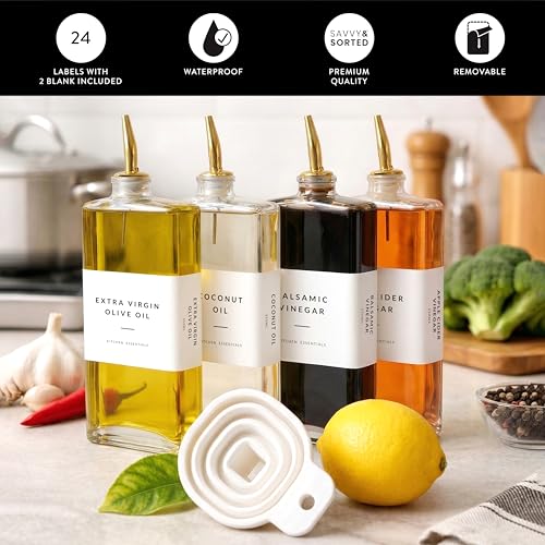 Glass Olive Oil Dispenser Bottle Set for Kitchen (Gold / 350ml, Set of 2)