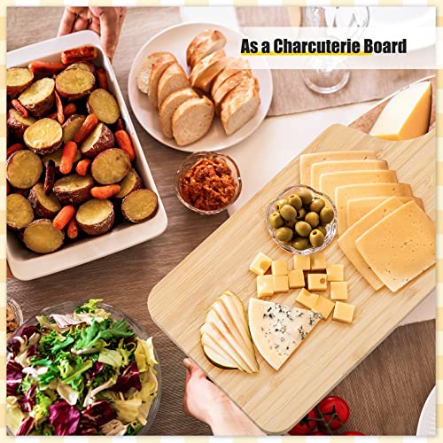 12 Pcs 11 x 5 Inch Bamboo Wood Cutting Board with Handle (11"L x 5"W)