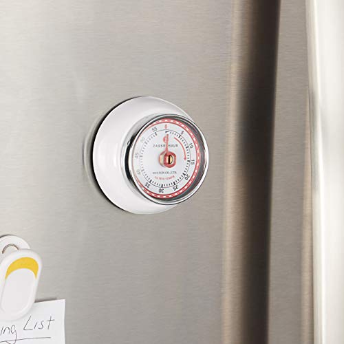 Magnetic Retro Kitchen Timer (White / 2.75 inch)