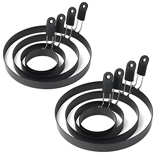Egg Rings 8 Packs Stainless Steel Pancake Mold And Egg Ring Set Nonstick Round Egg And Omelet Mold for Frying Eggs And Muffins