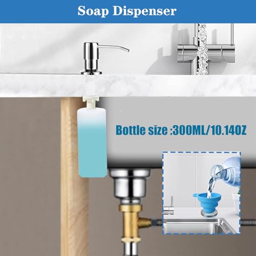 Touchless Automatic Soap Dispenser for Kitchen Bathroom Sink Built in Brushed Nickel Liquid Commercial Electric Soap Dispenser with Bottle and Pump