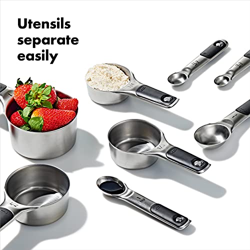 Good Grips 8 Piece Stainless Steel Measuring Cups and Spoons Set (8 count / Set)