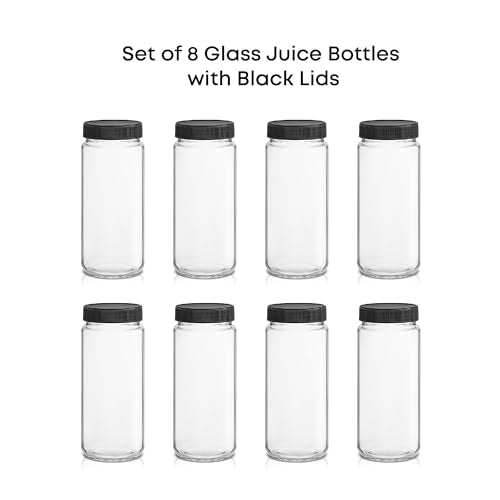 Glass Juice Bottles with Lids 16oz