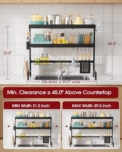 3 Tier Dish Drying Rack Over The Sink (Black / XXX-Large (3 Tier))