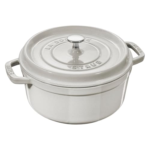 Cast Iron 7 qt Round Cocotte (7-qt Round / White Truffle)