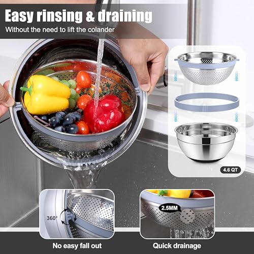Stainless Steel Mixing Bowls with Lids Set of 6