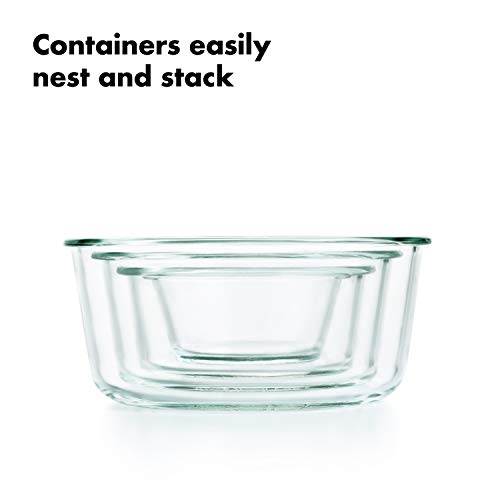 Good Grips 8 Piece Smart Seal Airtight Glass Round Container Set (Teal / 8 Piece Round Glass Set)