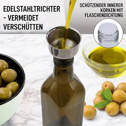 17oz Olive Oil Glass Dispenser Bottle (1 Pack / Dark Brown)