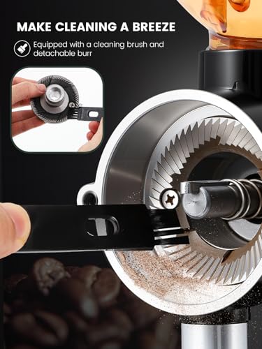 Electric Coffee Bean Grinder with Closed Grinding System