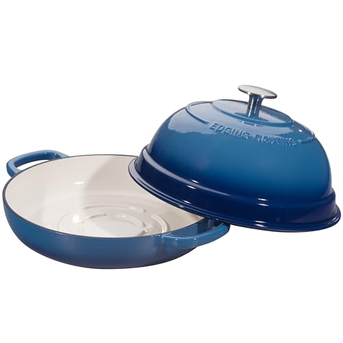 Enameled Cast Iron Dutch Oven Pot with Lid (Lake Blue)
