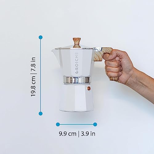 Milano Stovetop Espresso Maker Moka Pot 6 espresso Cup 9.3 oz White (6 espresso cups / White)